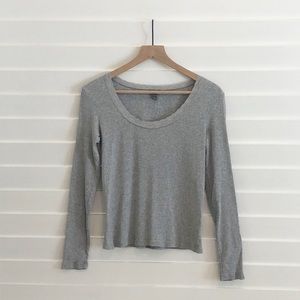Ann Taylor 100% Cotton Ribbed Long Sleeve Tee- M